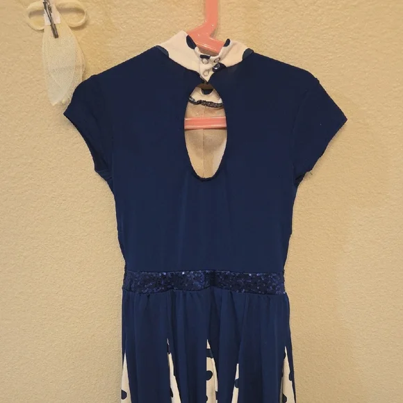 Weissman Stylish Blue and White Polka Dot Kids Dress Costume - Picture 7 of 8